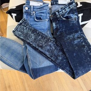rag & bone Women's (2 Pairs) Skinny Jeans — Light Blue & Dark Acid Wash